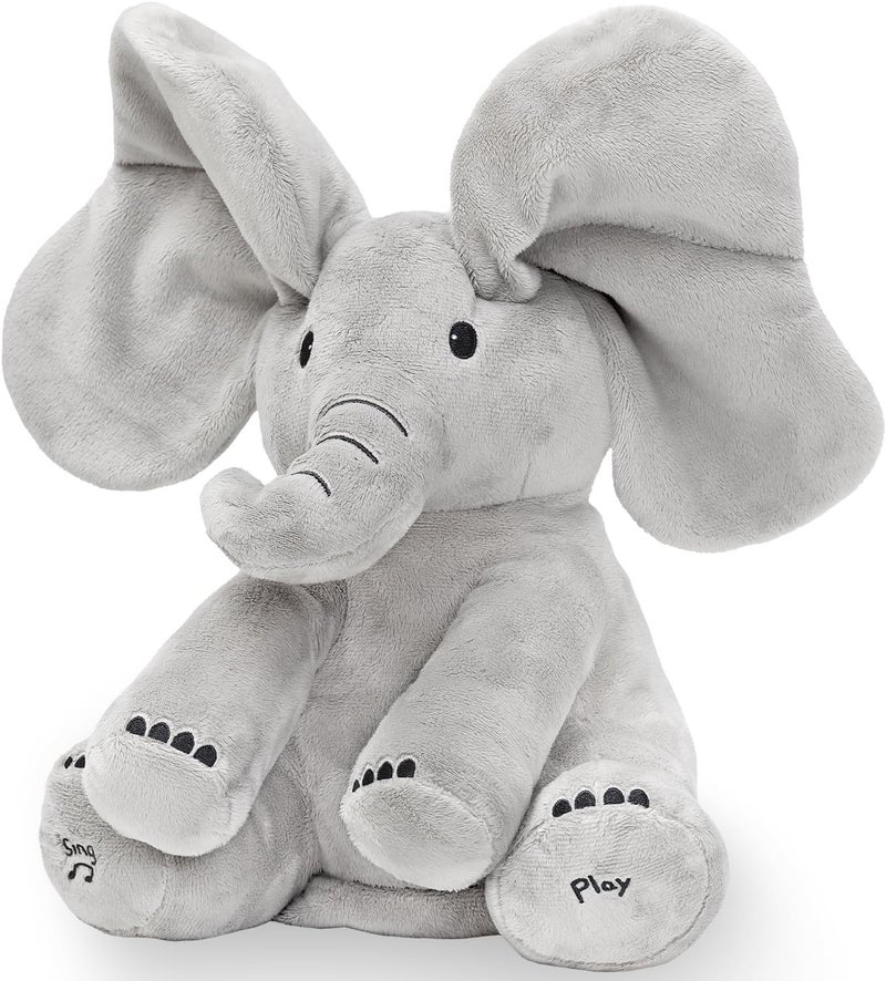 Tippi Peek a Boo Elephant Toy - Interactive Singing Elephant Teddy with Flapping Ears - for Newborn Baby Boys or Girls - Peekaboo Soft Toy for Babies 0-12 Months + - Image 1